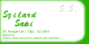 szilard sapi business card