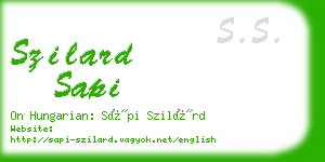 szilard sapi business card